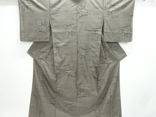 JAPANESE KIMONO / DORO OSHIMA TSUMUGI / WOVEN SCENERY OF TEMPLE / 9MARUKI